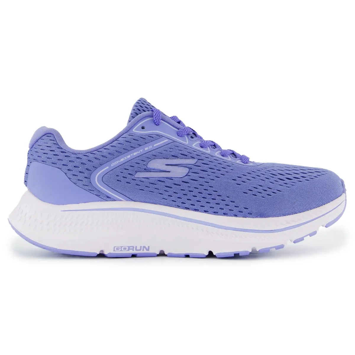 Tênis Skechers Go Run Consistent 2.0 lilás feminino vista lateral esquerda com fundo branco